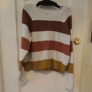 PINQUE | Colorful Striped Crew Neck Sweater